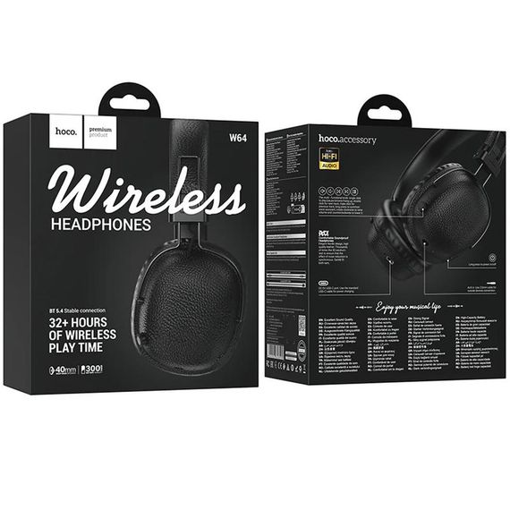 Накладные беспроводные наушники Hoco W64 Earl II Black | Зображення 4