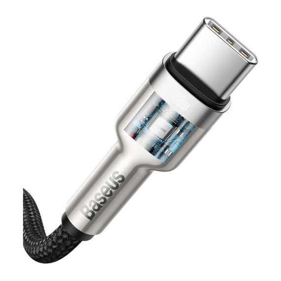 Дата кабель USB-C to USB-C 1.0m 100W metal black Baseus (CATJK-C01) | Зображення 1