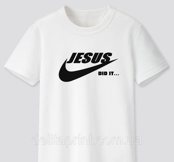 Футболка с христианским принтом Jesus did it, Иисус сделал это. FH-1