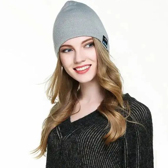 Портативна колонка шапки з bluetooth навушниками SPS Hat BT True. Колір: сірий HB-29