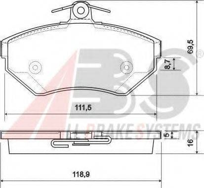 Колодка гальм. диск. SEATVW AROSACORDOBAGOLFPOLO передн. (вир-во ABS) A.B.S. 37011 на VW GOLF Mk III (1H1)