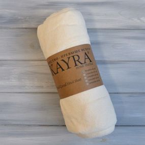 Простынь 160x200+25см махровая на резинке Кремовая