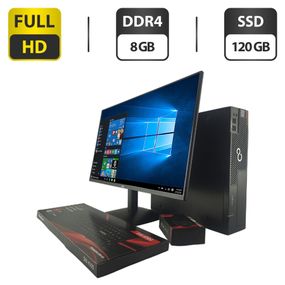 Комплект ПК: комп'ютер Fujitsu Esprimo D556 E90 SFF / Intel Core i5-6400 (4 ядра по 2.7 - 3.3 GHz) / 8 GB DDR4 / 120 GB SSD / Intel HD Graphics 530 + Новий монітор AOC 24B31H/24" (1920x1080) IPS / Кабелі б/в + Подарунок Дротова клавіатура + мишка