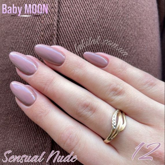 Гель-лак BABY MOON Sensual Nude №12 бежево-бузковий, 6 мл