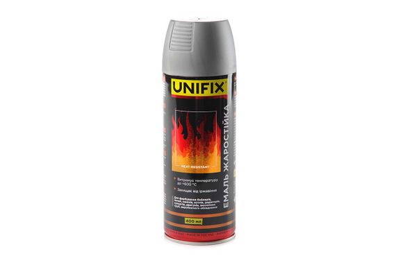 Эмаль жаростойкая Unifix - 400мл серебро