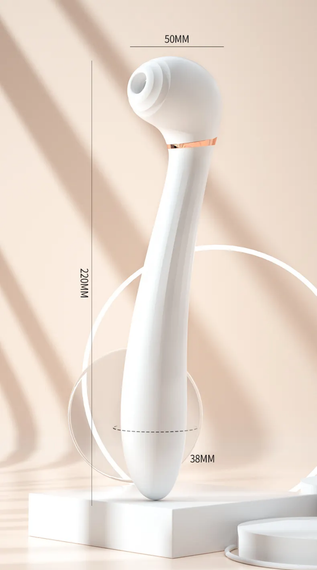 Вибромассажёр вакуум и вибрация "Desirable wand", 10 режимов цвет белый sexstyle | Зображення 2