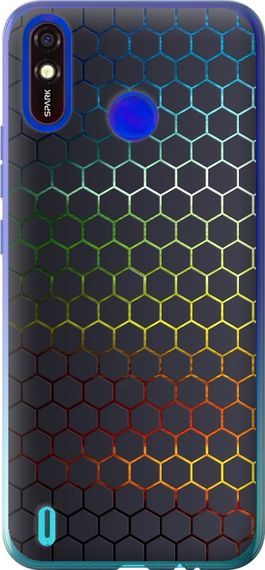 Чехол на Tecno Spark 4 Lite Переливающиеся соты "498u-2425-17620"