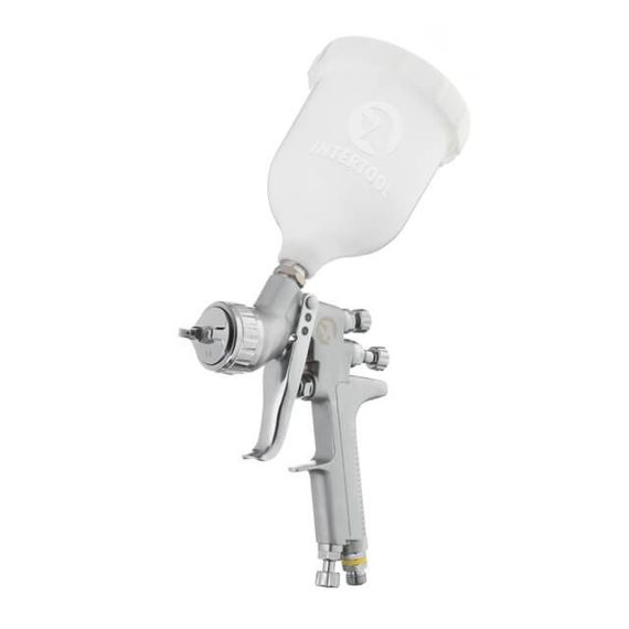 Фарбопульт пневматичний LVMP професійний, верхній пластиковий бачок INTERTOOL PT-01151