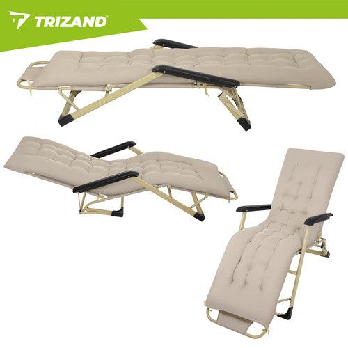 Складаний садовий шезлонг 60x177x30 см Trizand 27553 | Зображення 2