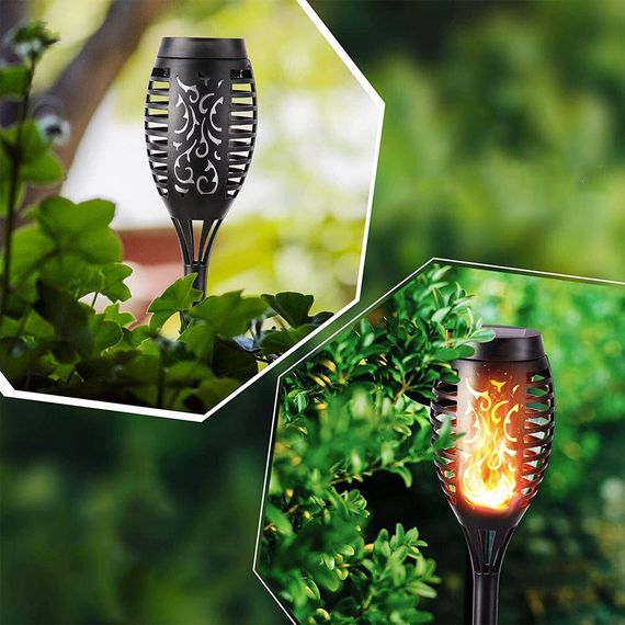 Садовый фонарь 52см, на солнечной батарее с эффектом пламени, Solar flame led light sensor activated / | Зображення 5