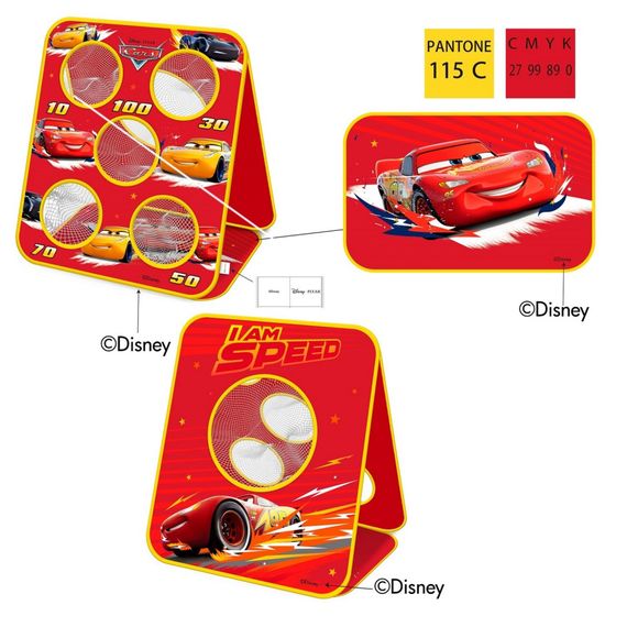 Детский игровой набор мишени "Тачки" Bambi LM1015, 6 мешочков | Зображення 1