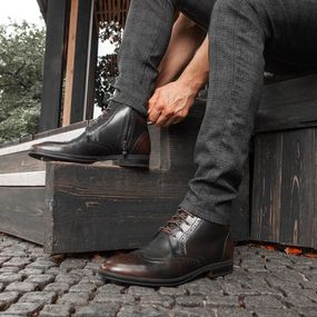 Високі коричневі черевики 41 43 45 розмір