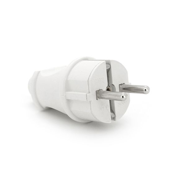 Вилка з заземленням, 16A 250V, A101, White