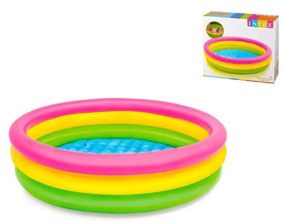 Intex Басейн 57412 NP "Веселка" (6) 3 кільця, розміром 114х25см, обсяг: 136л, вага: 1,2 кг, від 3 до 6 років | Зображення 1