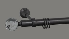 Карниз для штор металлический, однорядный 19 мм Шар Кристалл Маренго 300 см.