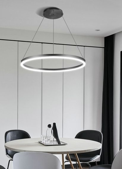 Люстра світлодіодна підвісна LED світильник для квартири на стелю лед 26723 Чорний 35-160х60х60 см. | Зображення 3