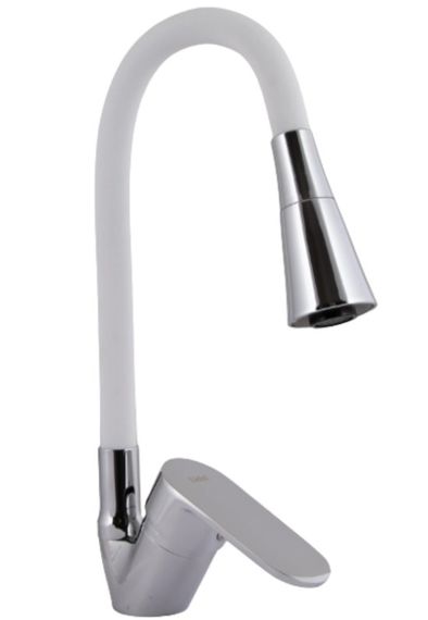 Змішувач для кухні Lidz Tani 008F3 з гнучким виливом (k40) White / Chrome LDTAN008F3WCR37037