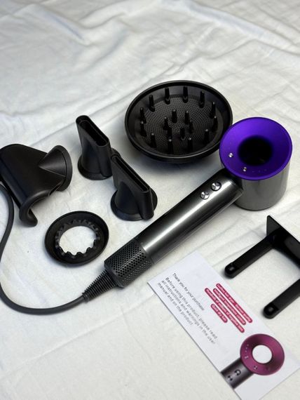 Фен Super Hair Dryer фіолетовий з іонізацією та турборежимом 5 насадок | Зображення 5