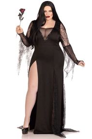 Костюм Мортиши Аддамс Leg Avenue Sexy Spooky Morticia Черное 3XL/4XL (3X/4X)