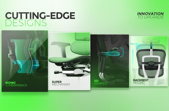 Кресло компьютерное ERGOHUMAN ELITE 2 (EHE2-AG-HAM-5D-L) сетка T-168-B4 COBALT | Зображення 3