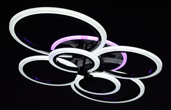 Люстра світлодіодна стельова LED світильник для квартири на стелю лед з пультом 27763 Чорний 11х57х77 см. | Зображення 9