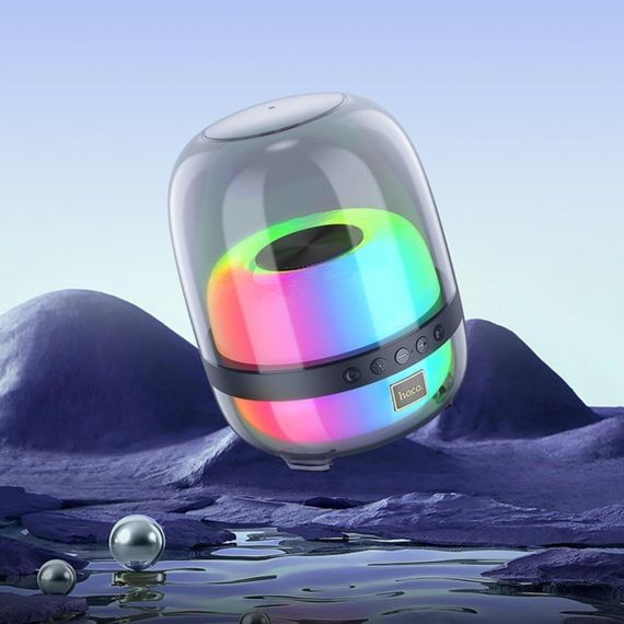 Портативна колонка HOCO BS58 Crystal colorful luminous BT speaker Magic Black Night | Зображення 6