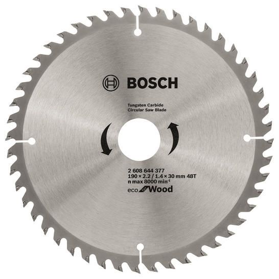 Диск Bosch пиляльний Eco for Wood 190x2.2x30-48T (2.608.644.377)