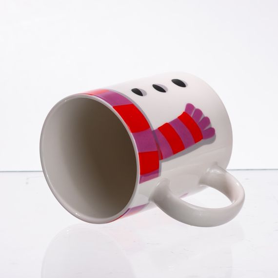 Набір порцелянова чашка з піалою Snowman 350 (мл) чашка на подарунок новорічна для чаю та кави CR-1-49 | Зображення 5