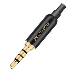 Штекер JACK 3,5 HQ 4pin ЧЕРНЫЙ металлический корпус, позолоченные контакты