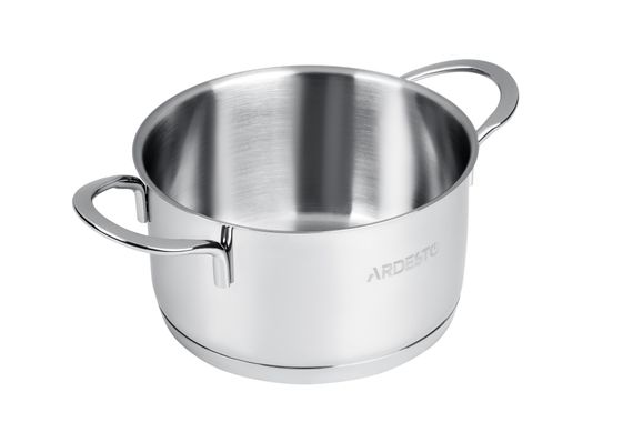 Кастрюля Ardesto Luna, стеклянная крышка, 1.2 л, нержавеющая сталь (AR0612S) | Зображення 1