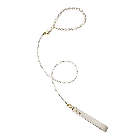 Жемчужный ошейник с поводком и наручниками LOCKINK Pearl Bondage & Restraint Set Sex Aura | Зображення 1