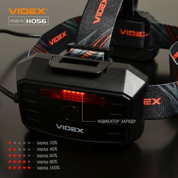 Ліхтарик LED налобний 1400Lm 6500К чорний VLF-H056 Videx | Зображення 5