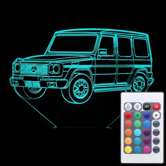 Акриловый светильник-ночник с пультом 16 цветов Mercedes-Benz G-Class tty-n002044