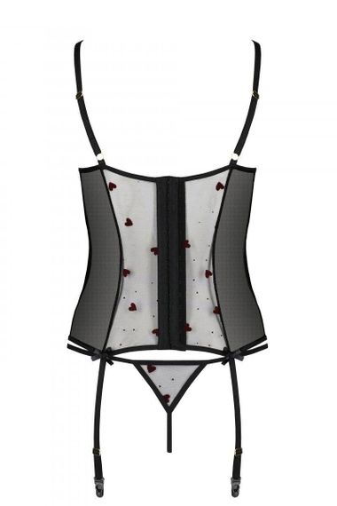 Корсет з підв'язками, стрінги Passion LOVELIA CORSET S/M, black Sex Aura | Зображення 5