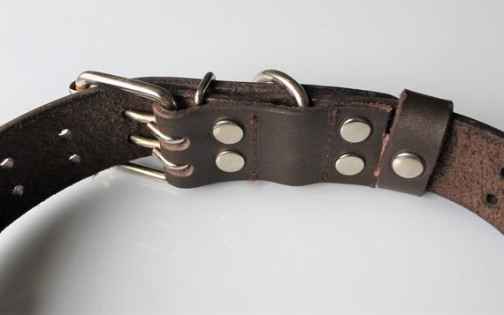Ошейник из натуральной кожи "Lockdog" коричневый | Зображення 3