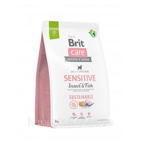 Экологичный корм Brit Care Sustainable Sensitive для собак с чувствительным пищеварением, рыба и насекомые, 3 кг