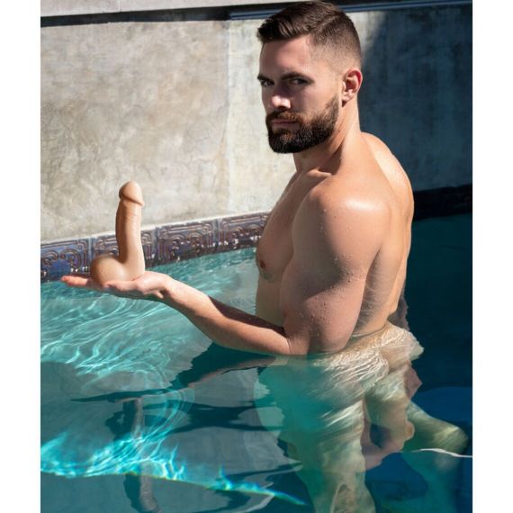Фалоімітатор із мошонкою реалістичний Fleshjack Boys Griffin Barrows Silicone Dildo (RP), тілесний Sex Aura | Зображення 7