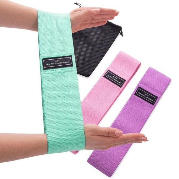 Набор тканевых фитнес резинок Luting Hip resistance bands 3 штуки | Зображення 1