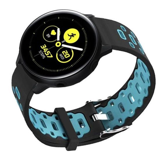 Спортивный ремешок Primo Perfor Classic для часов Samsung Galaxy Watch Active / Active 2  - Black&Blue | Зображення 1