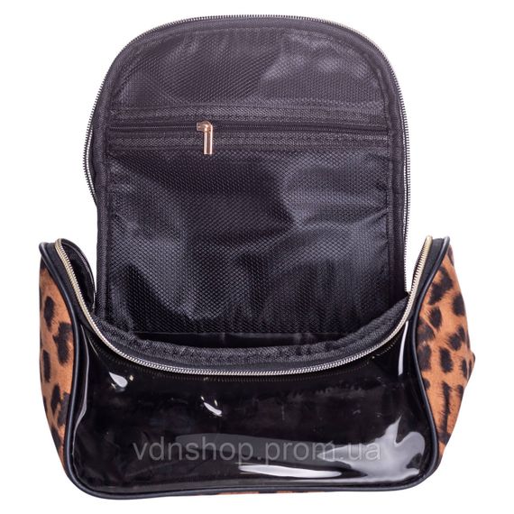 Набір велюрових жіночих косметичок для дому 2 (шт) дорожня косметичка в сумку для косметики, макіяжу, ліків, пензлів Леопард | Зображення 9