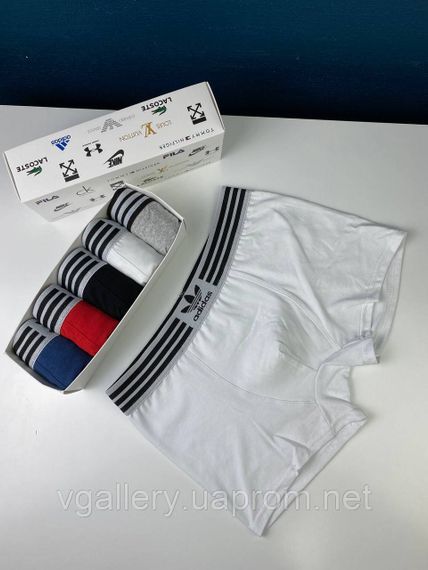 Чоловічий комплект трусів Adidas, подарунковий набір чоловічих трусів Адідас у коробці на 5 штук, набір трусів Адідас