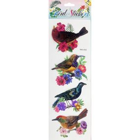 Набор голографических наклеек "Яркие птицы" FAX-010, 14х43 см, 8D, 4 картинки