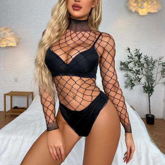 Боді-Сітка Babydoll 48 Чорний w528 | Зображення 4