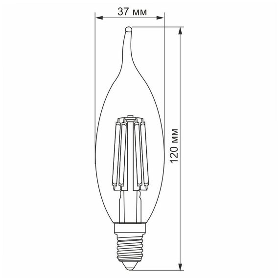 Світлодіодна лампа VIDEX Filament C37FtA 6W E14 2200K бронза | Зображення 2