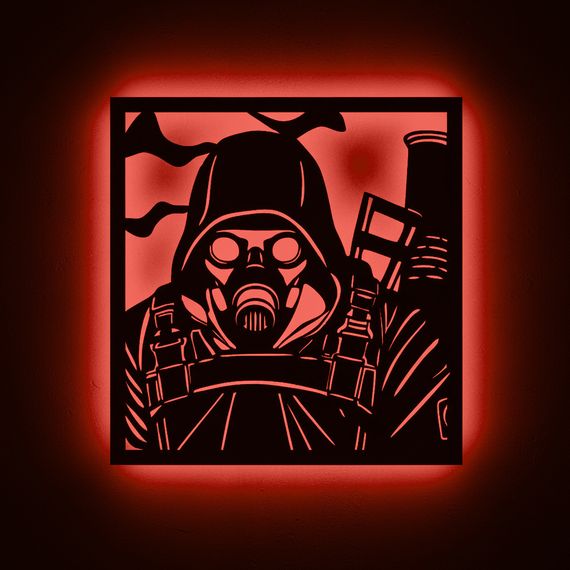 Панно декоративне картина на стіну Сталкер персонаж LED підсвітка 380х400 acr-p000273 | Зображення 3