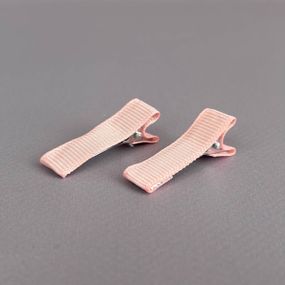 (10 шт) Заколка-заготовка уточка с репсовой лентой 3,5 см - персиковый