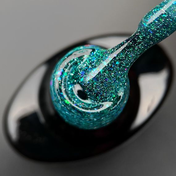 Світловідбивна база Crooz Crystal Base №01 (зелена з блиском) 8мл | Зображення 1