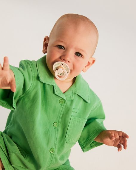 Соска пустушка BIBS Polka Colour Latex кругла 0-6 міс Petal / Cactus | Зображення 4