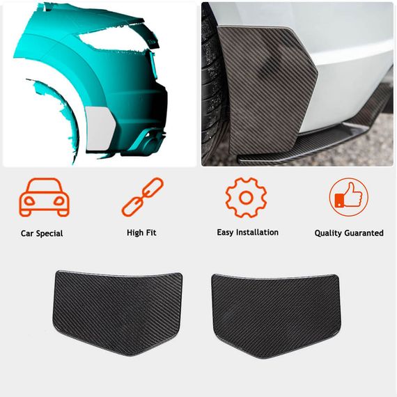 Накладки на задній бампер Flap (для S-line/TTS/TTRS, 2014-2019, Карбон) для Ауди ТТ рр | Зображення 1