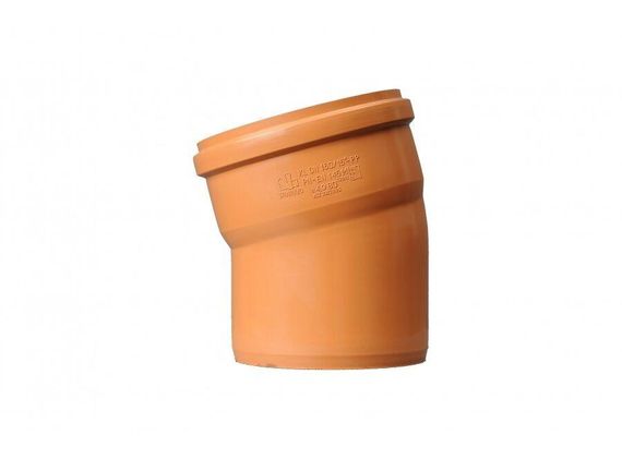 Коліно Sanibud 160 зовнішнє (оранжеве) 15°